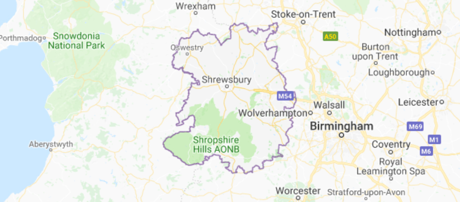 Map of Shropshire